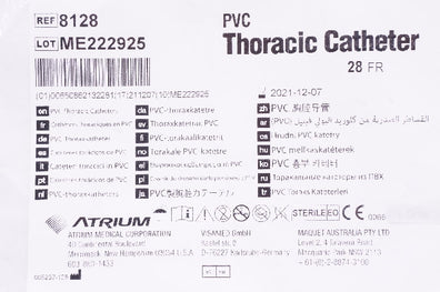 Atrium 8128 PVC Thoracic Cath. 28FR